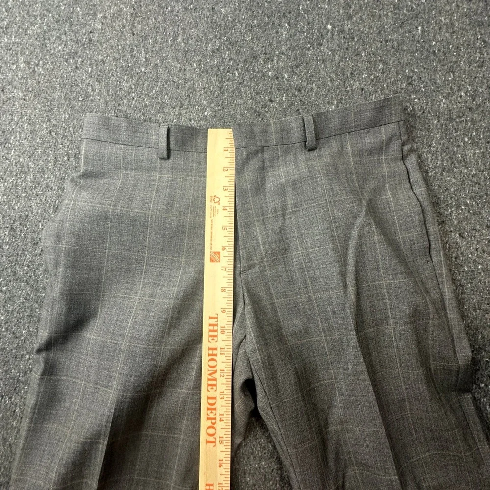 Banana Republic Dress Pants Men 32x32 Gray Plaid Tailored Fit Trousers 671718